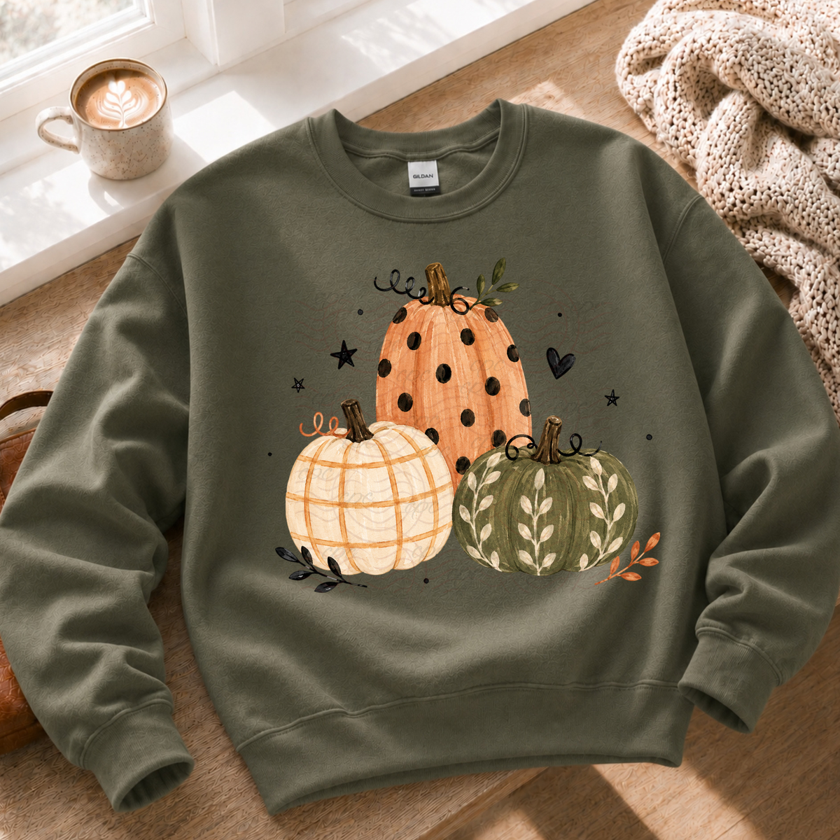 Leaf Stripe Polka Pumpkins