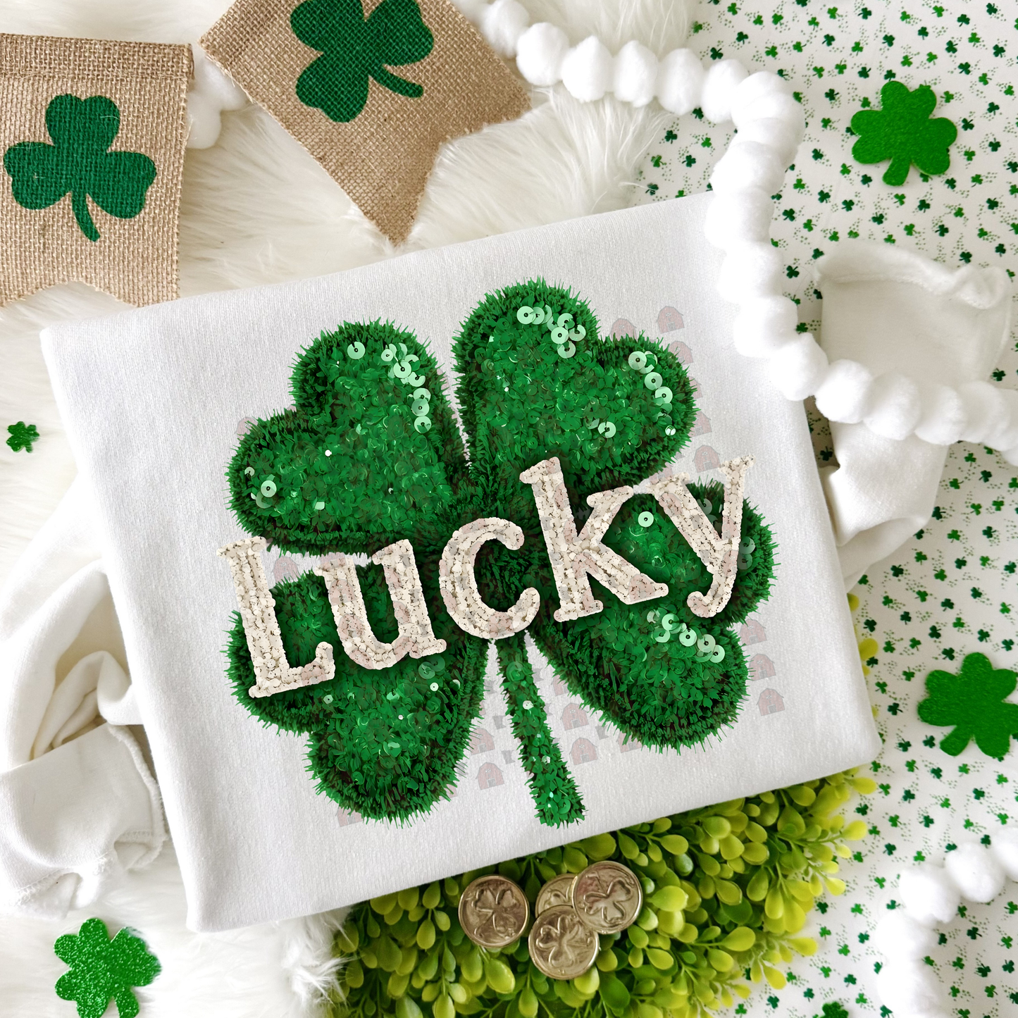 Lucky Clover Faux Yarn Sequins