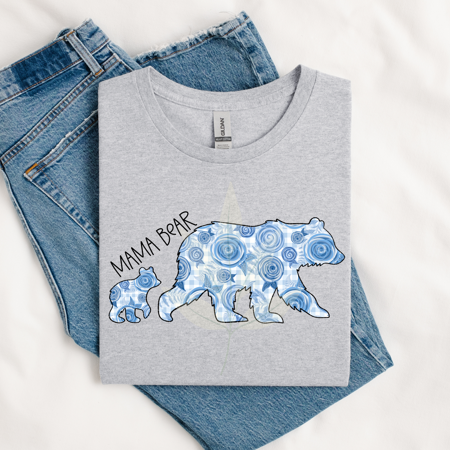 Blue Floral Farm Animals