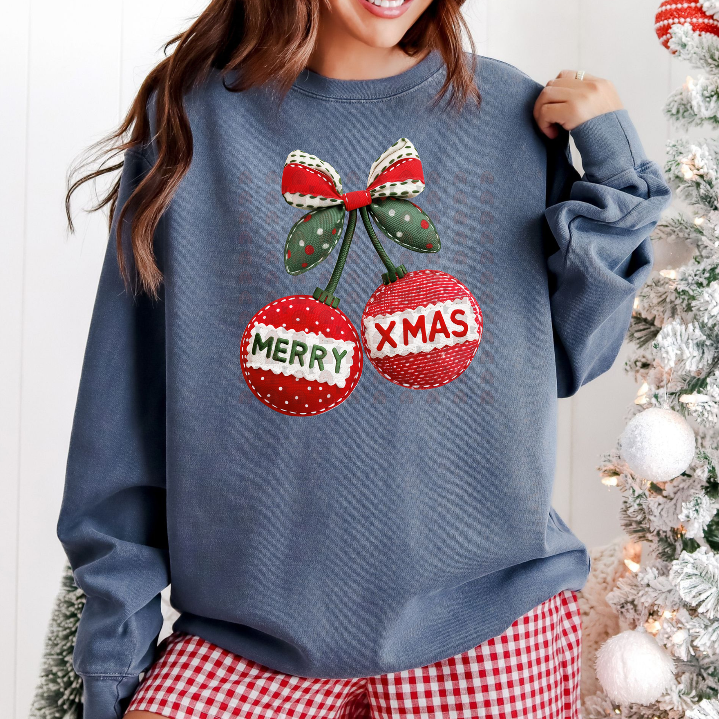 Merry Xmas Cherries Patchwork