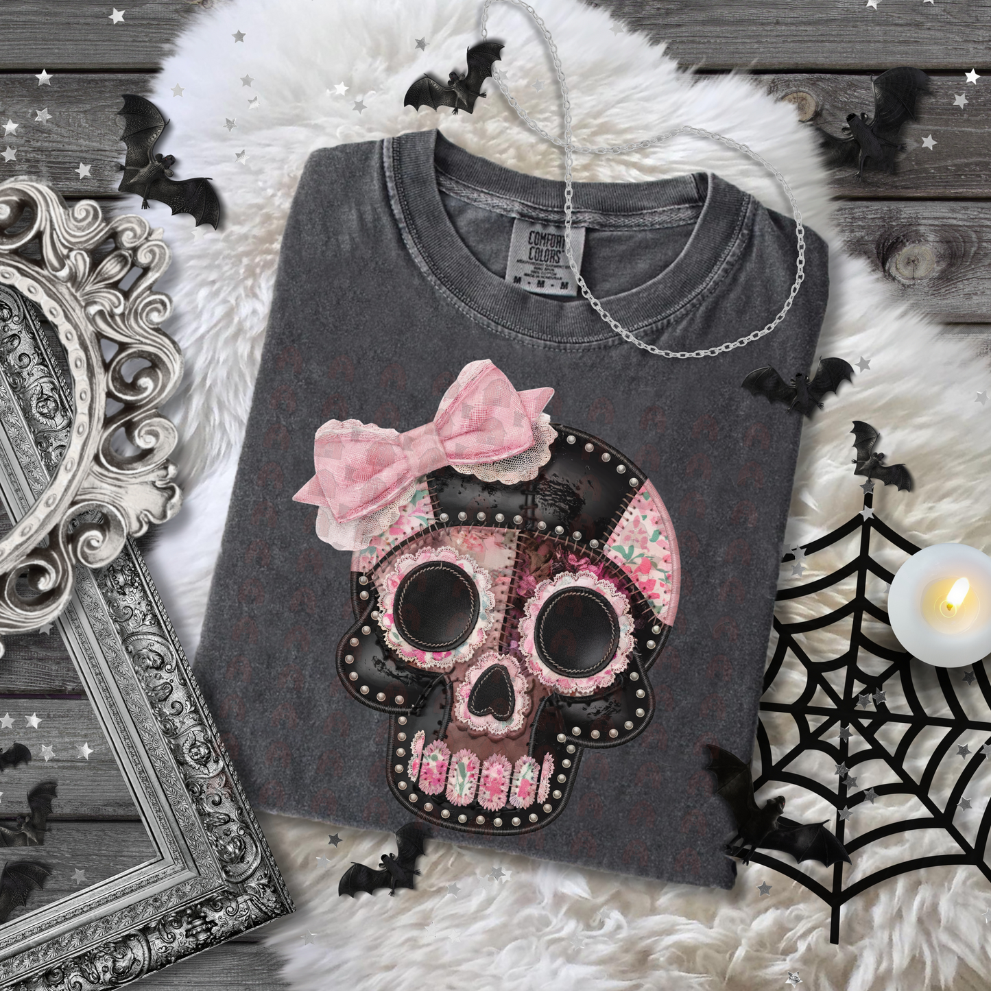 Patchwork Leather Skull