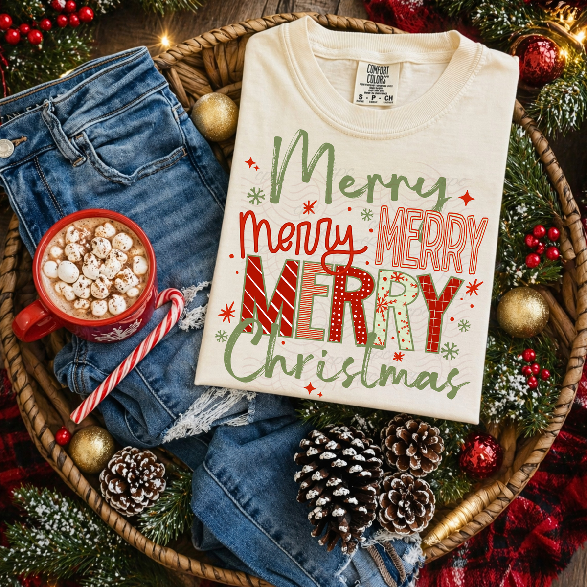 Patterned Merry Merry Merry Merry Christmas
