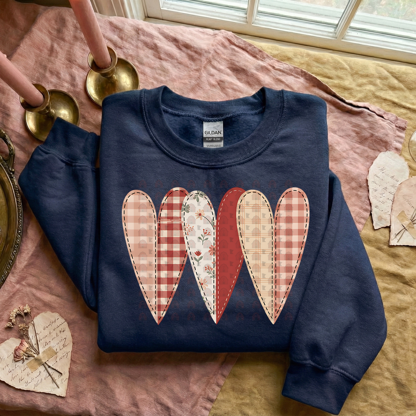 Patterned Patchwork Hearts