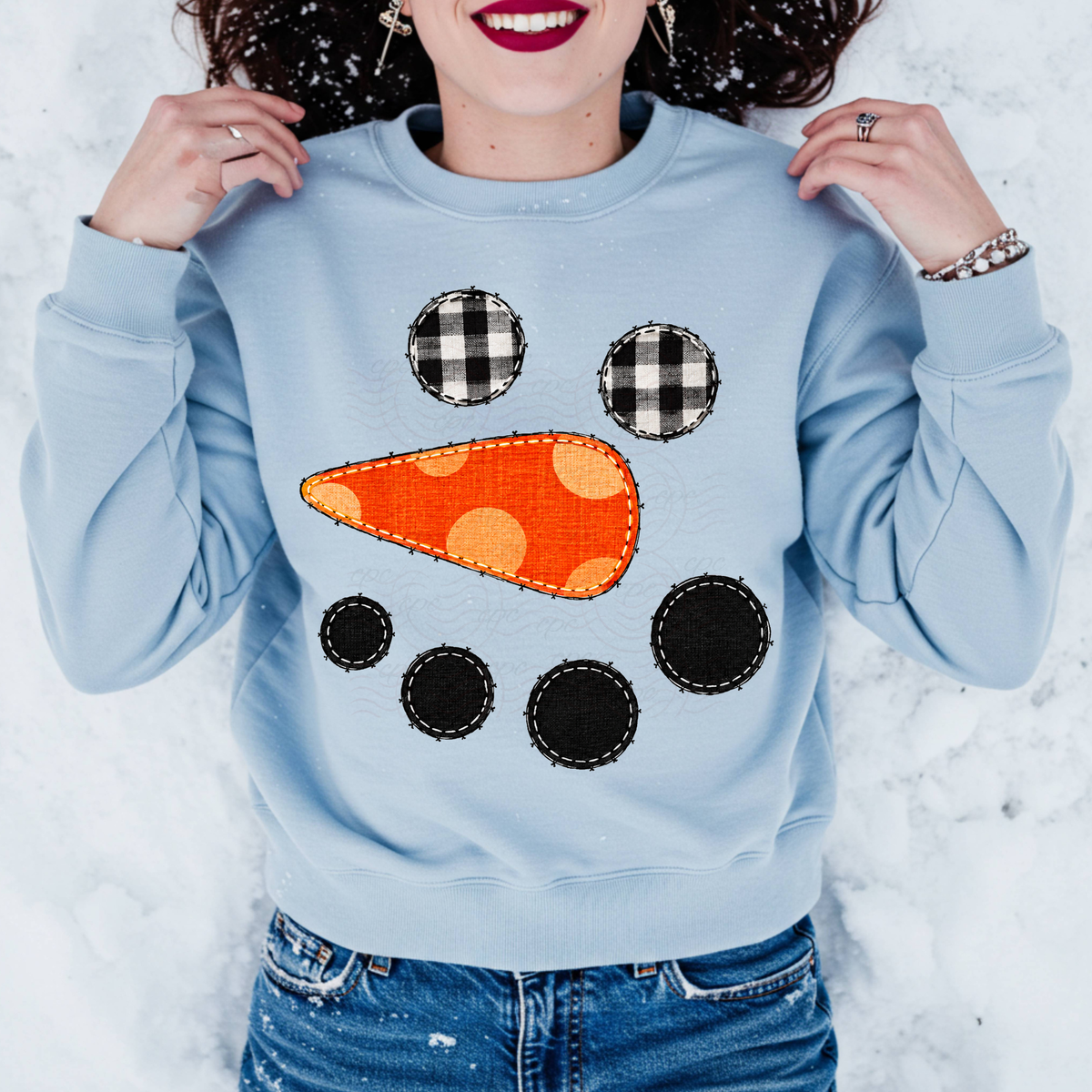 Polka Dot Carrot Nose Snowman