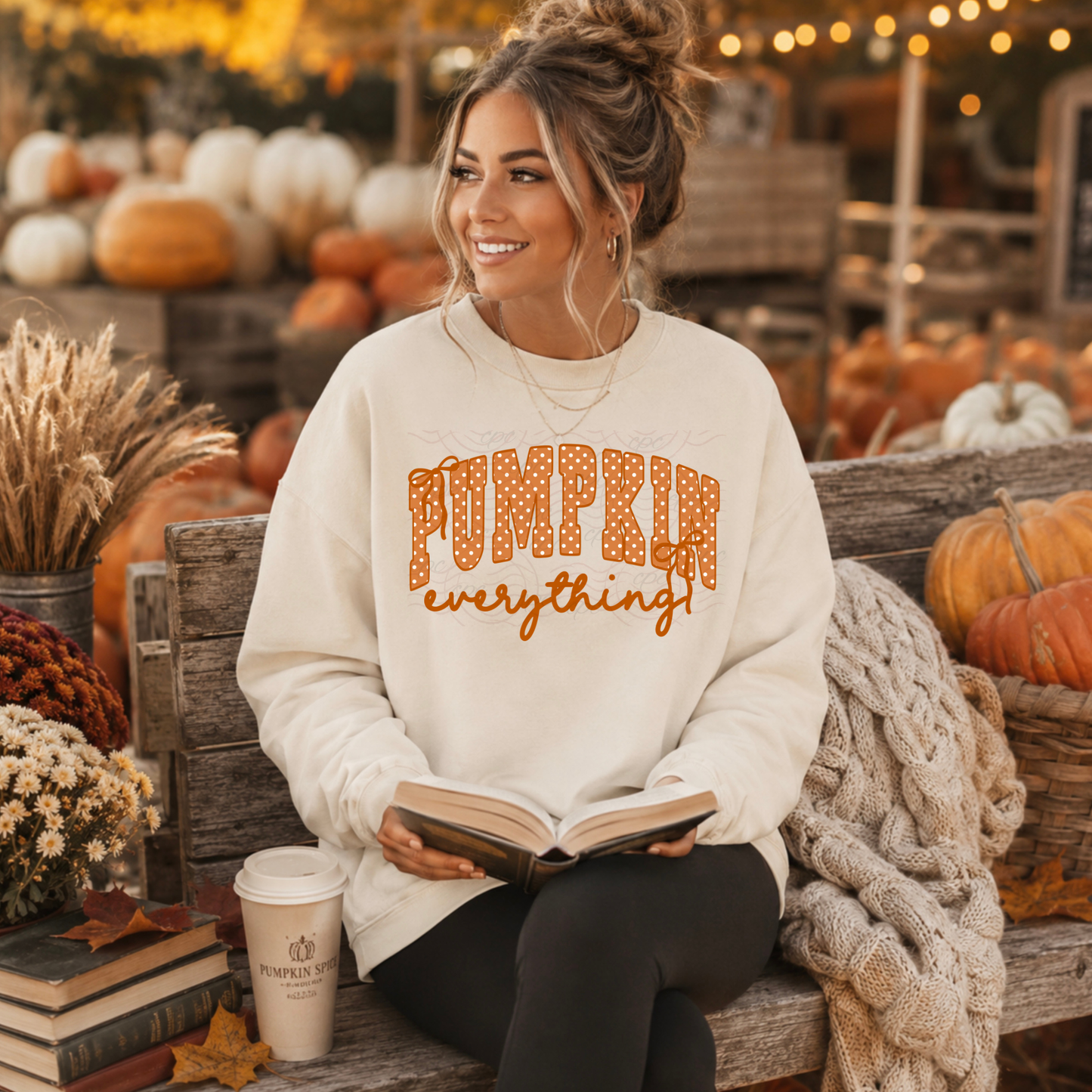 Polka Dots Bows Pumpkin Everything