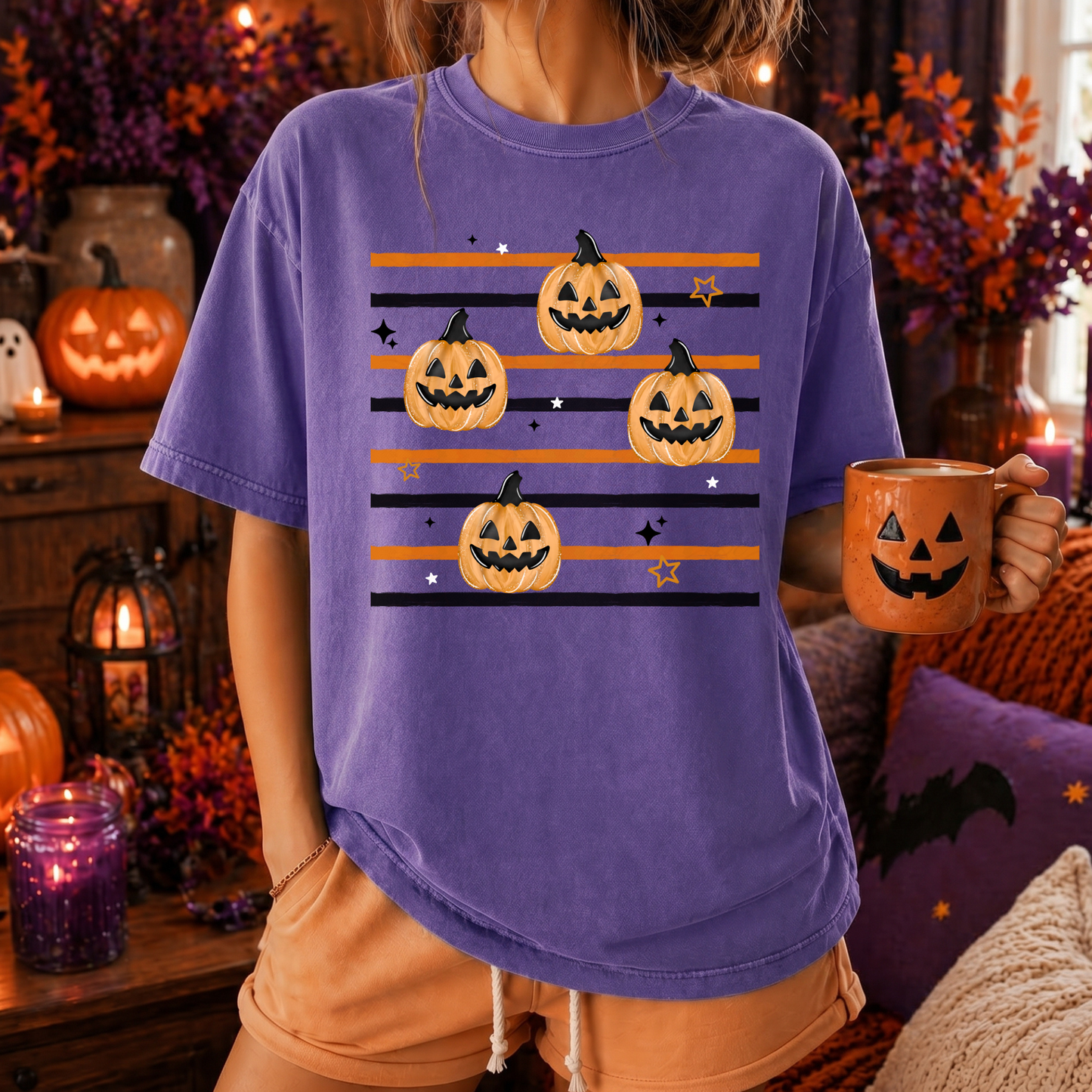 Pumpkins Stripes And Stars
