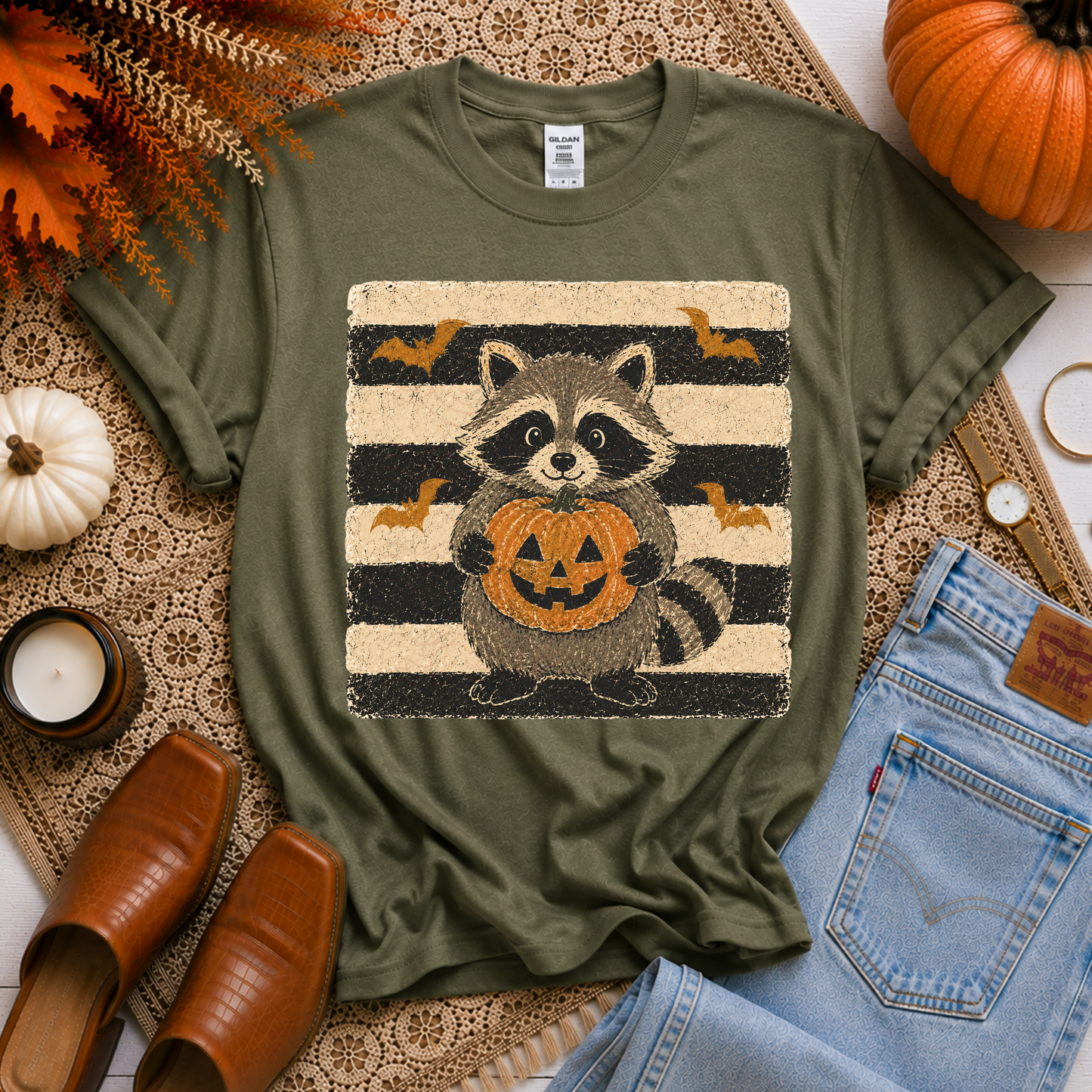 Raccoon And Pumpkin