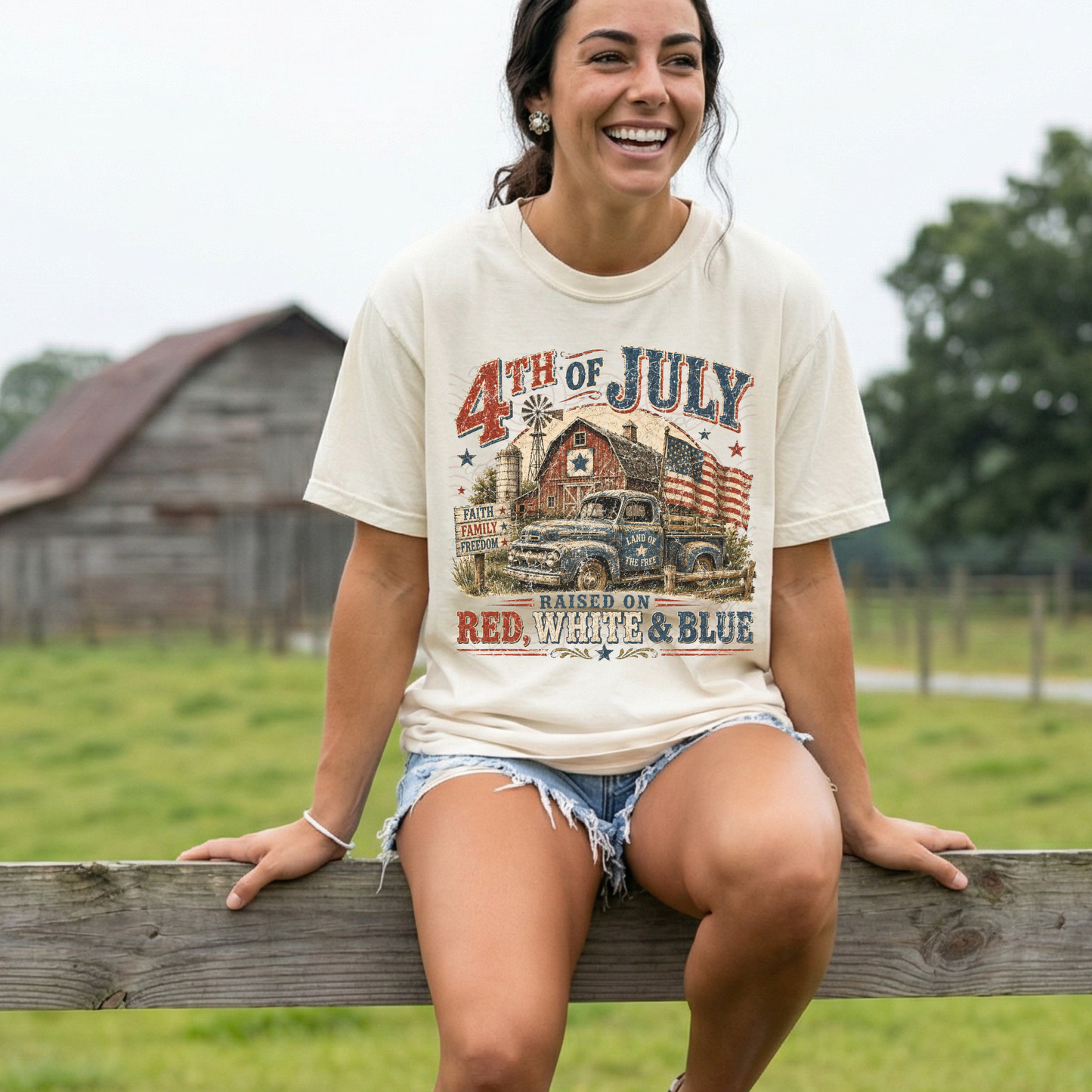 Raised On Red White And Blue Retro