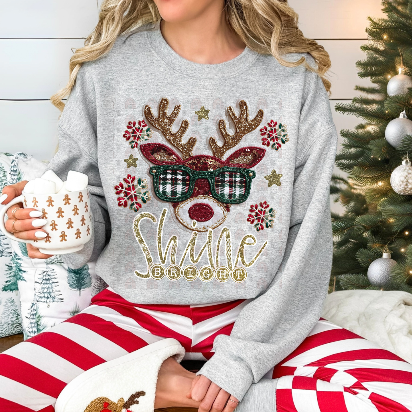 Shine Bright Reindeer With Sunglasses