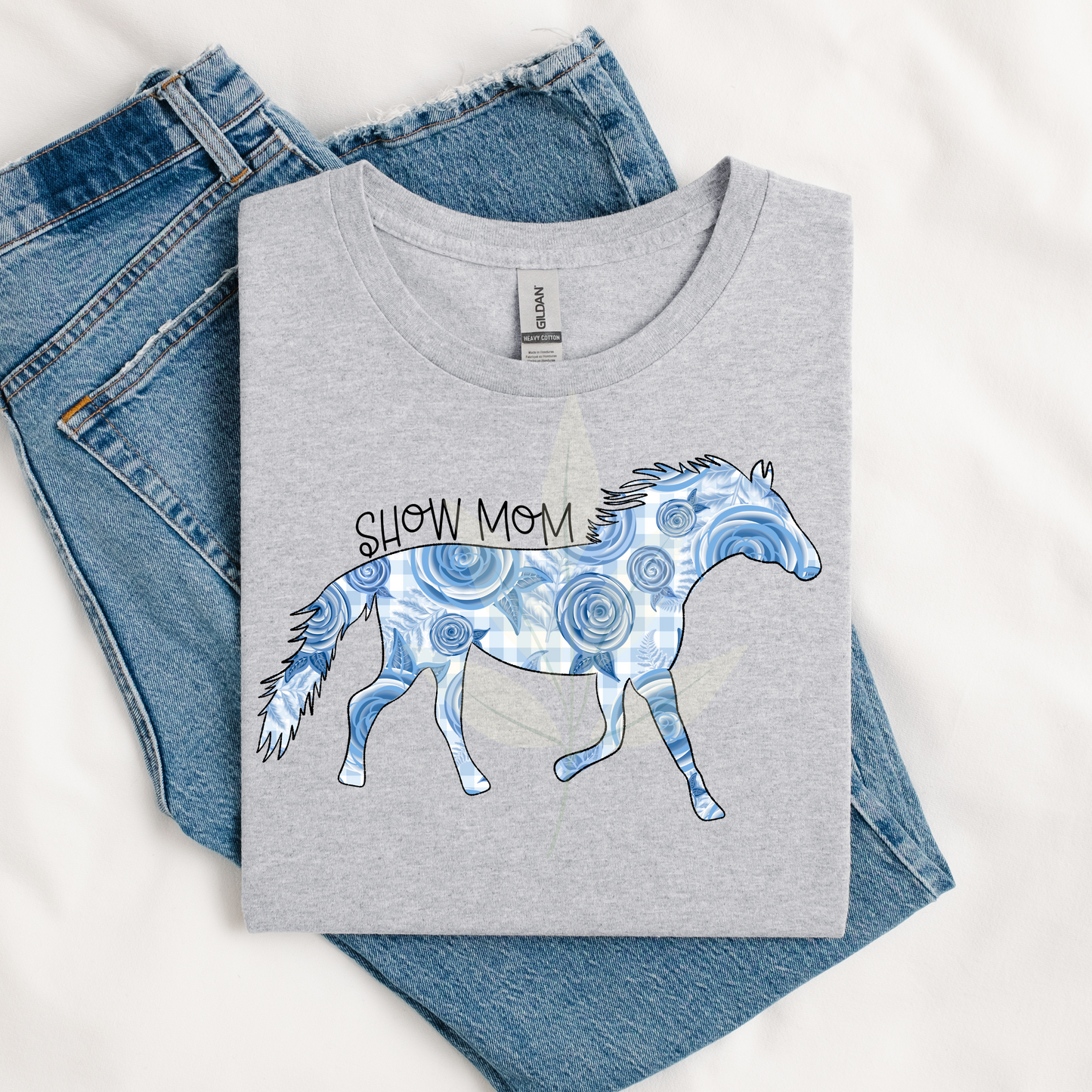 Blue Floral Farm Animals