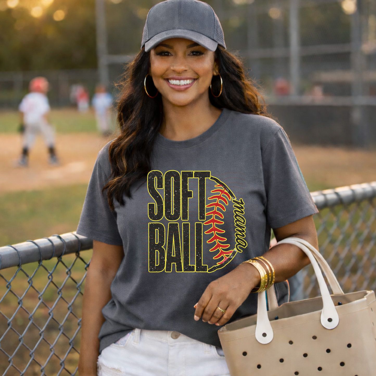 Side Thread Softball Mama