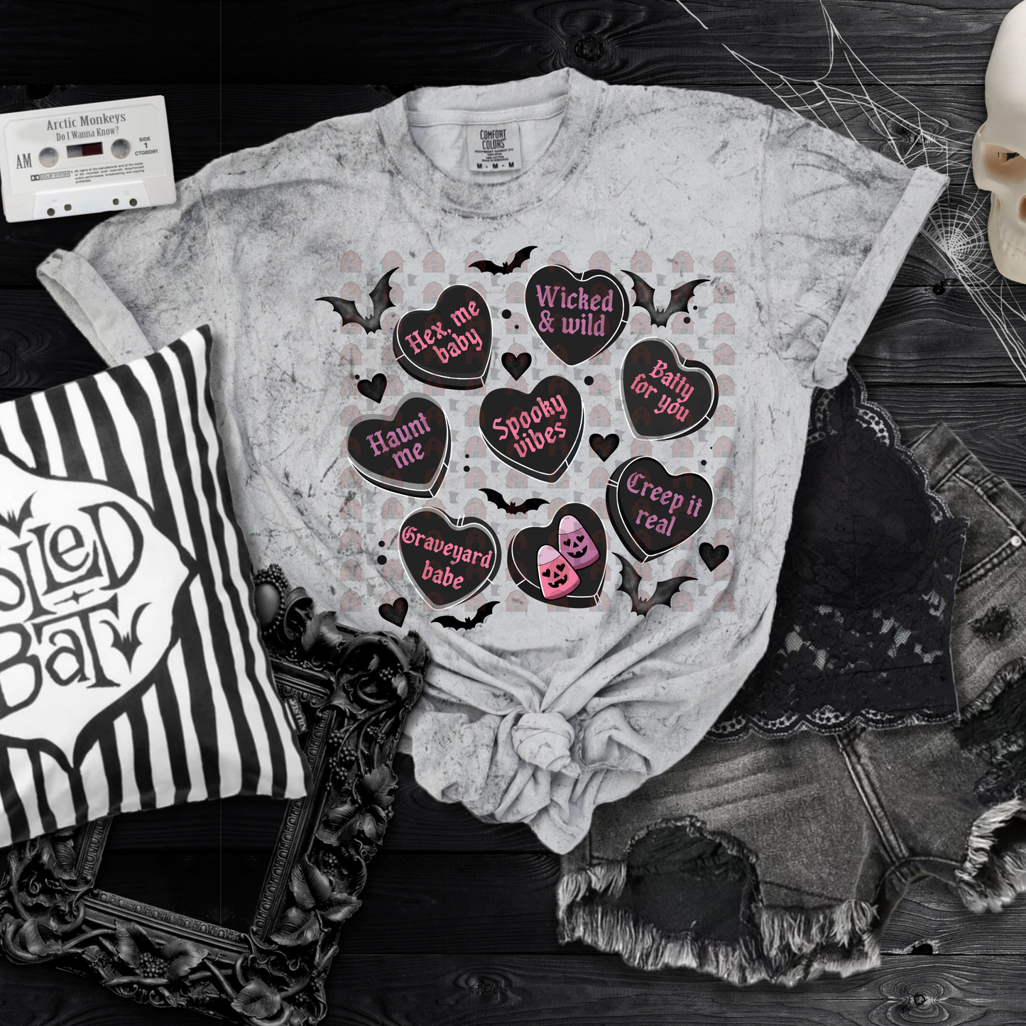 Spooky Candy Hearts And Bats