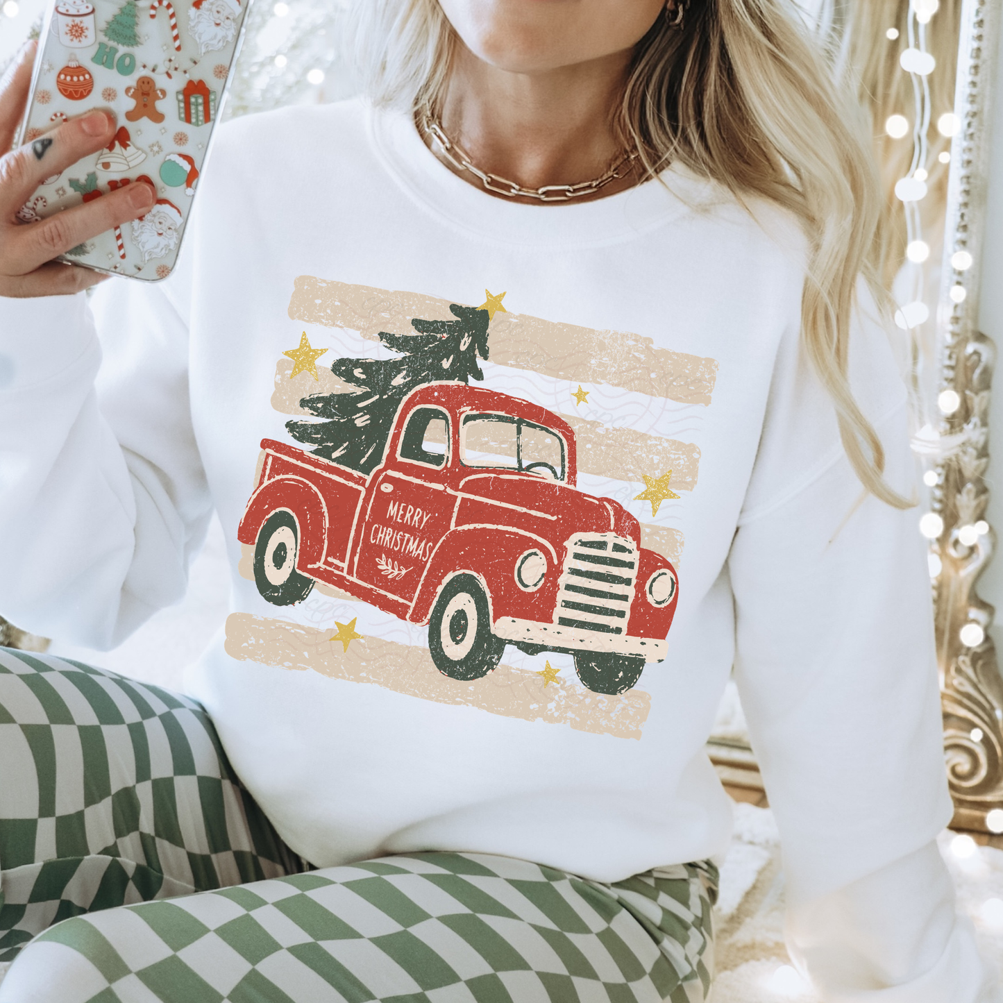 Striped Christmas Truck