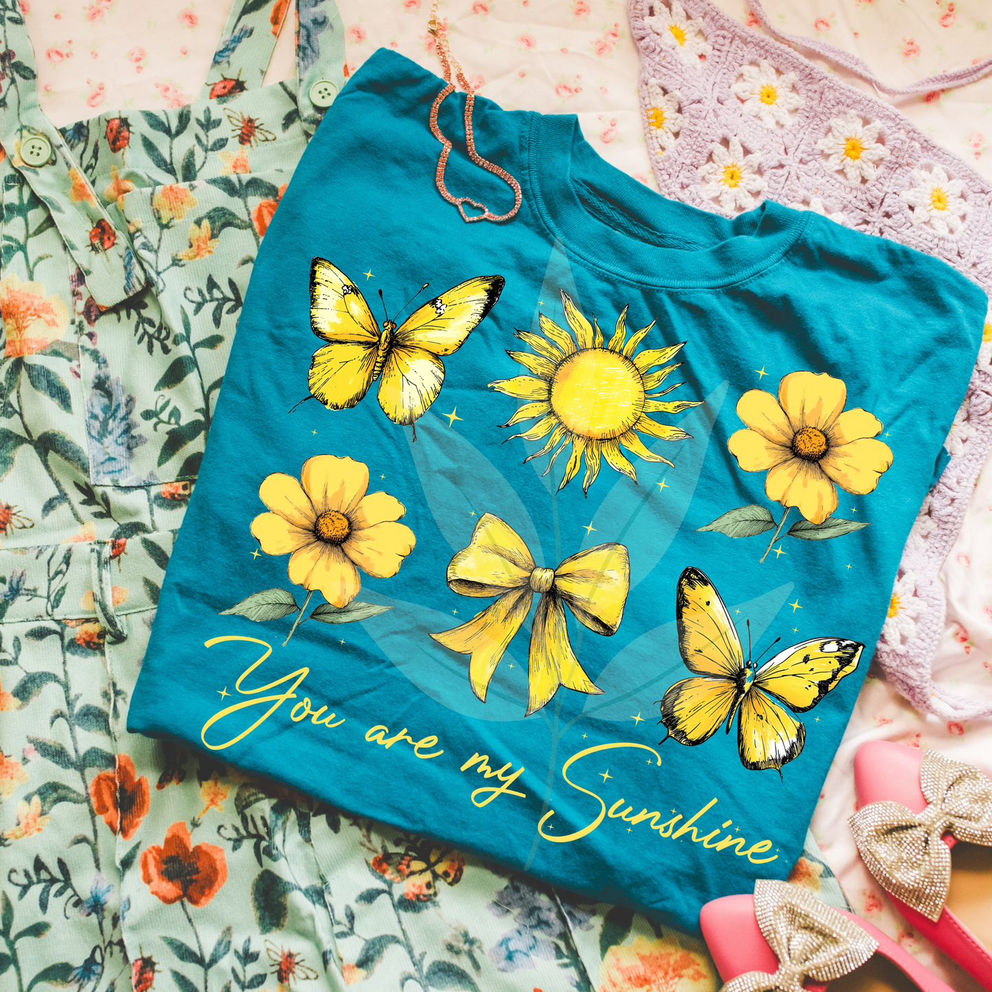 Sunshine Butterflies And Flowers