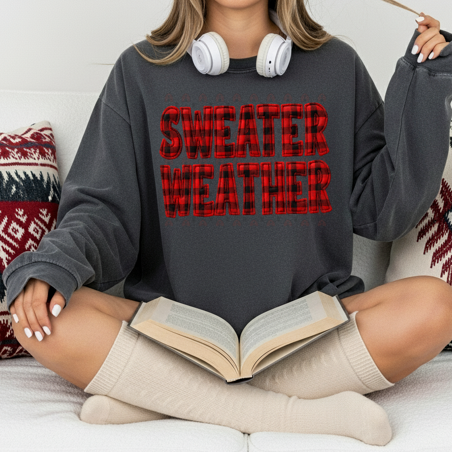 Sweater Weather Buffalo Check Red Patchwork