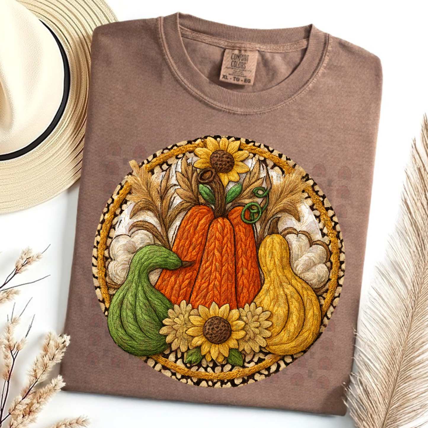 Thanksgiving Pumpkins Sunflowers Yarn