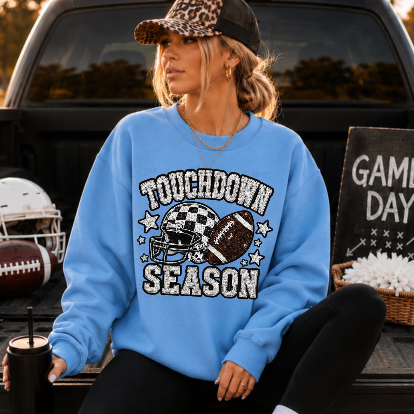 Touchdown Season Faux Sequin