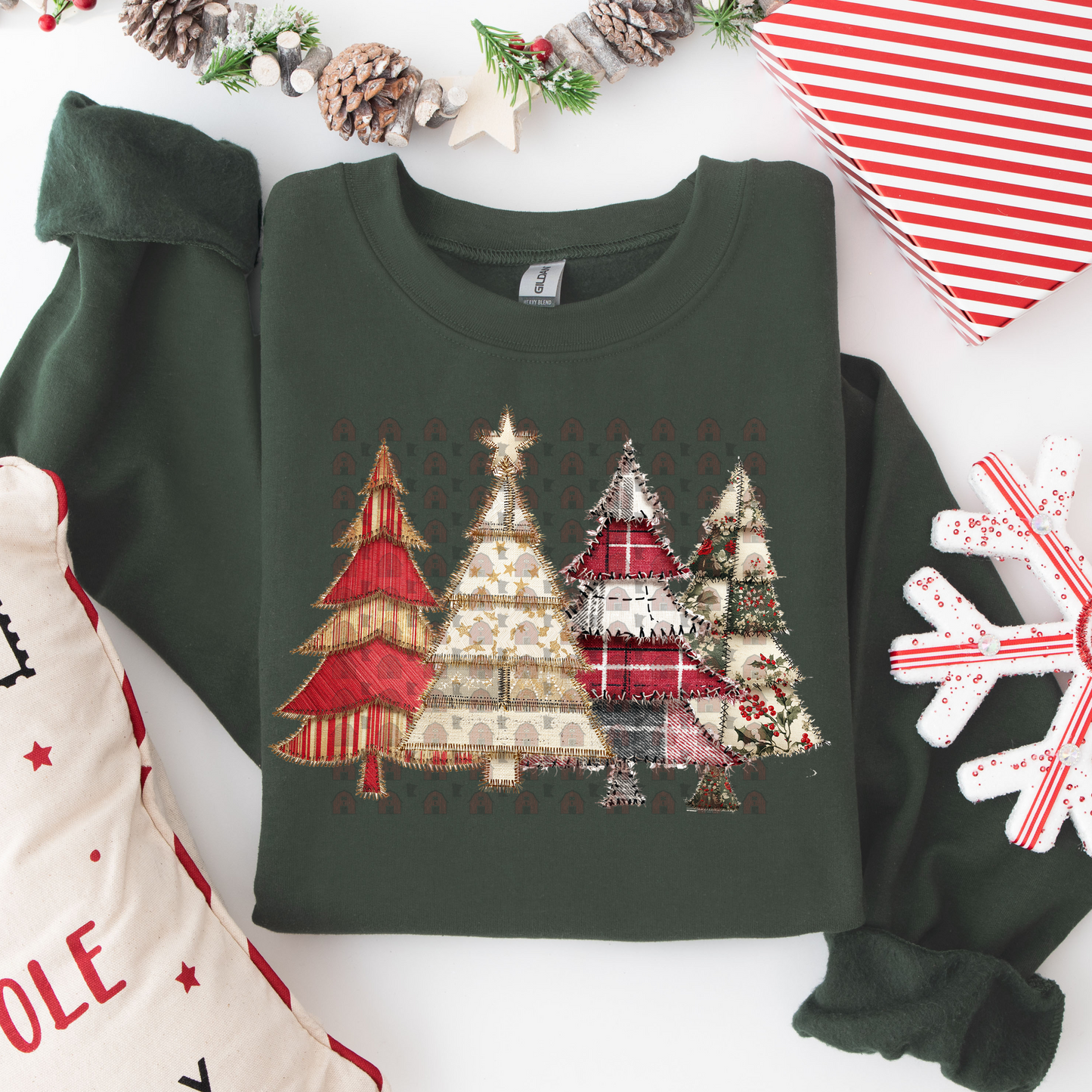 Vintage Patterned Christmas Trees