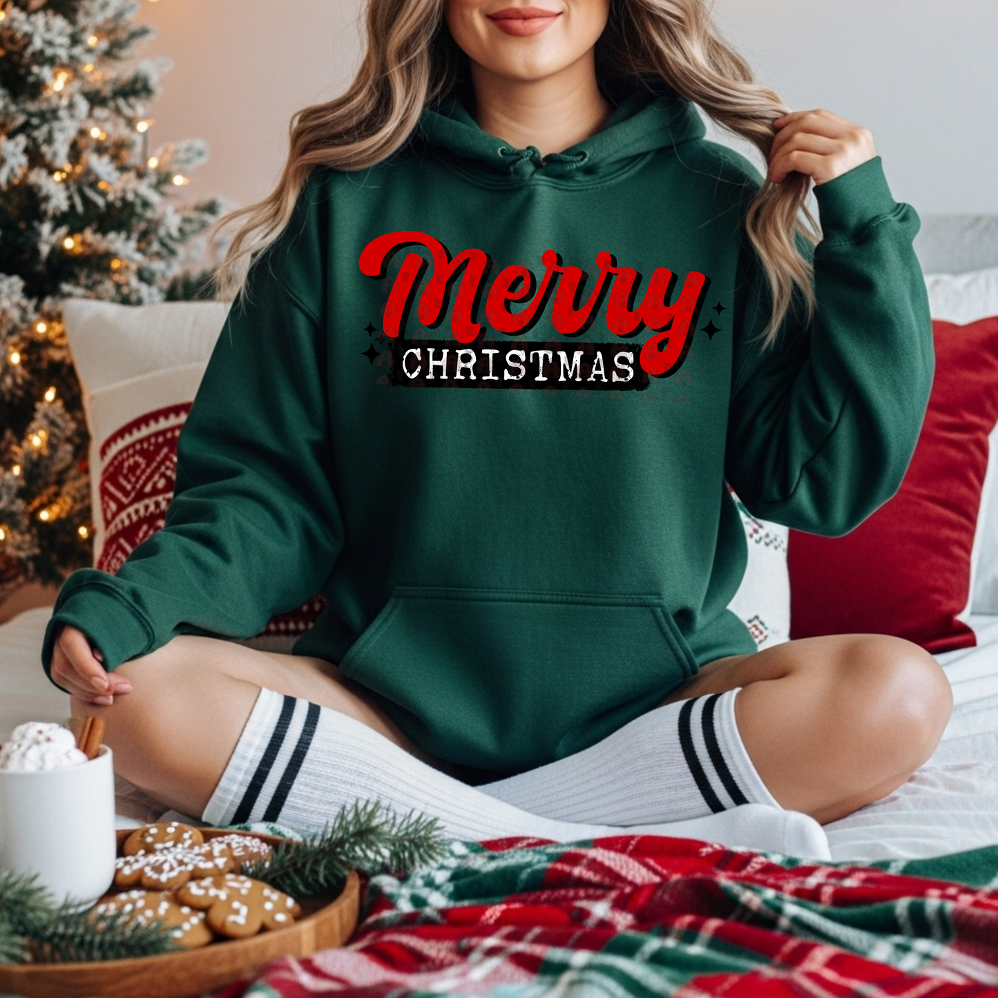 Wavy Merry Christmas With Stars