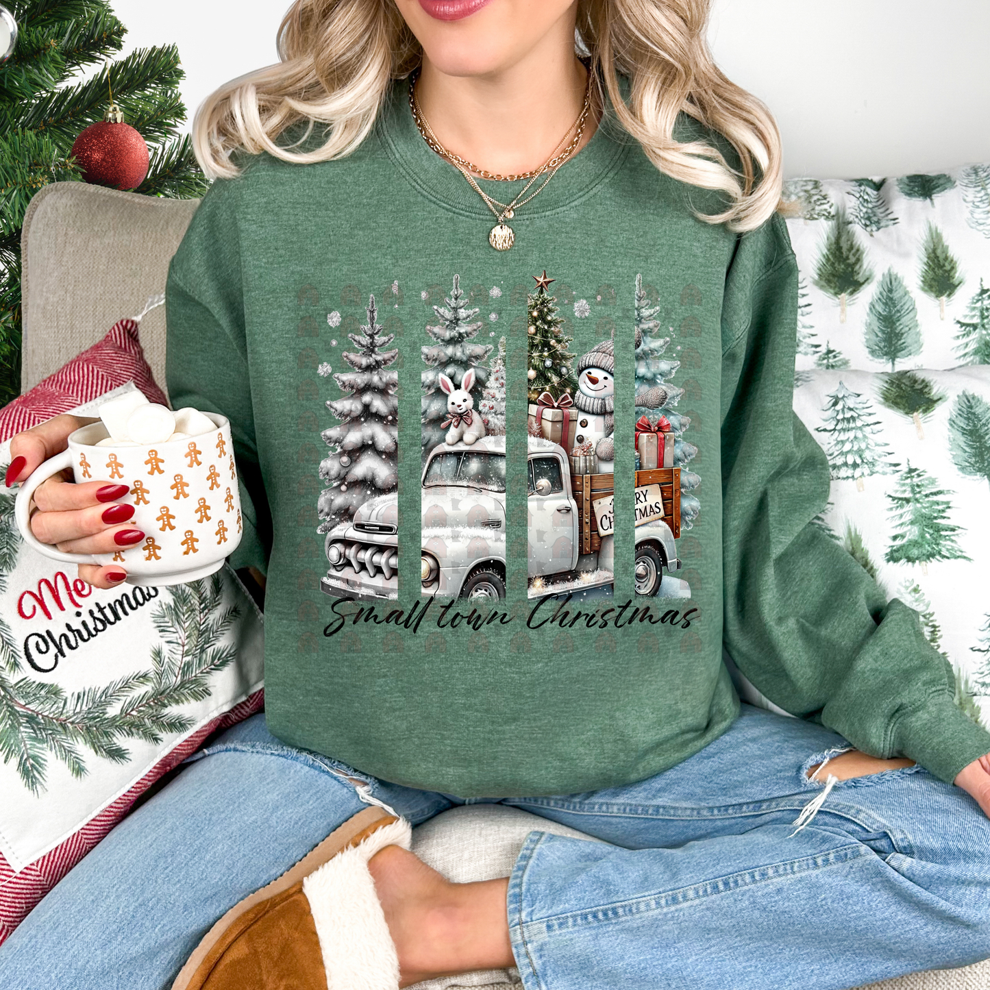 White Old Truck Brushstroke Small Town