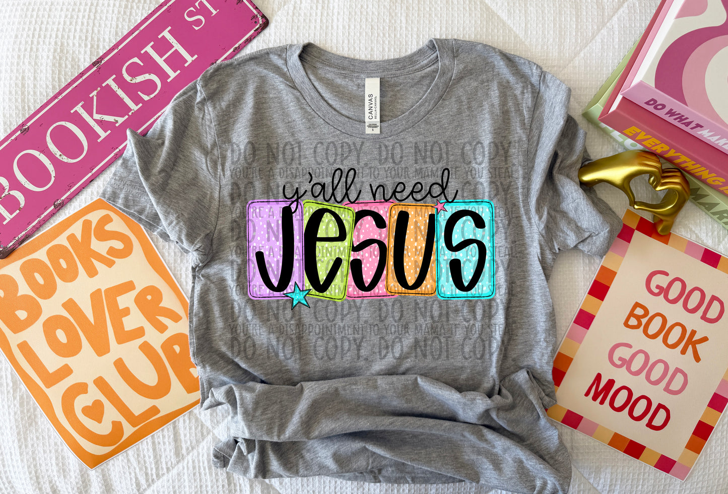 Y'all Need Jesus Colorful Blocks