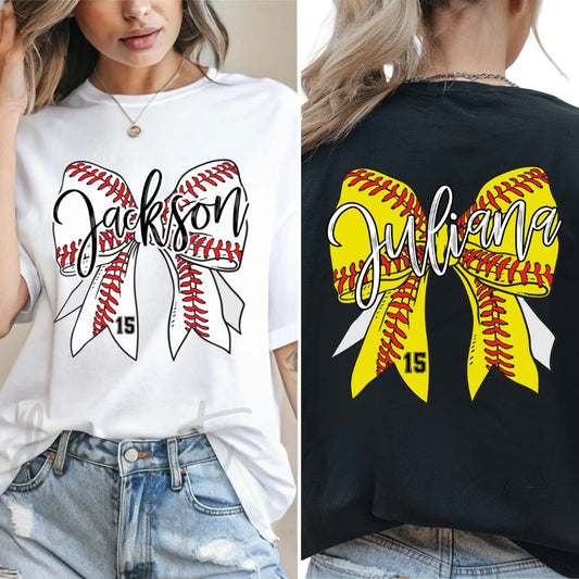 Baseball - Softball Bow With Name And Number