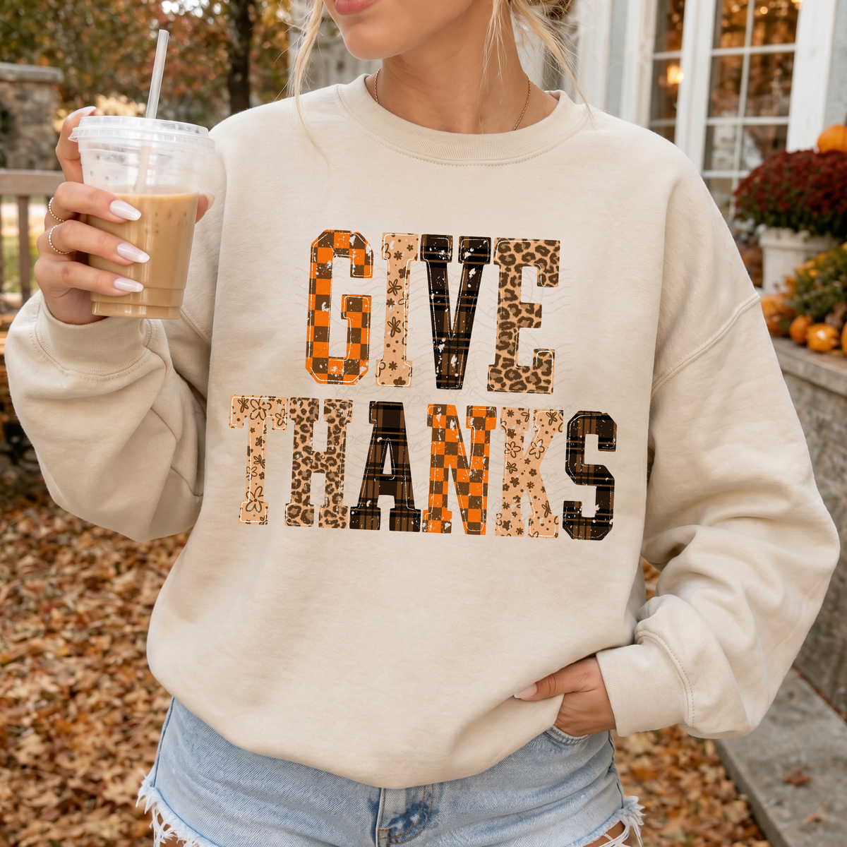 Brown And Orange Give Thanks