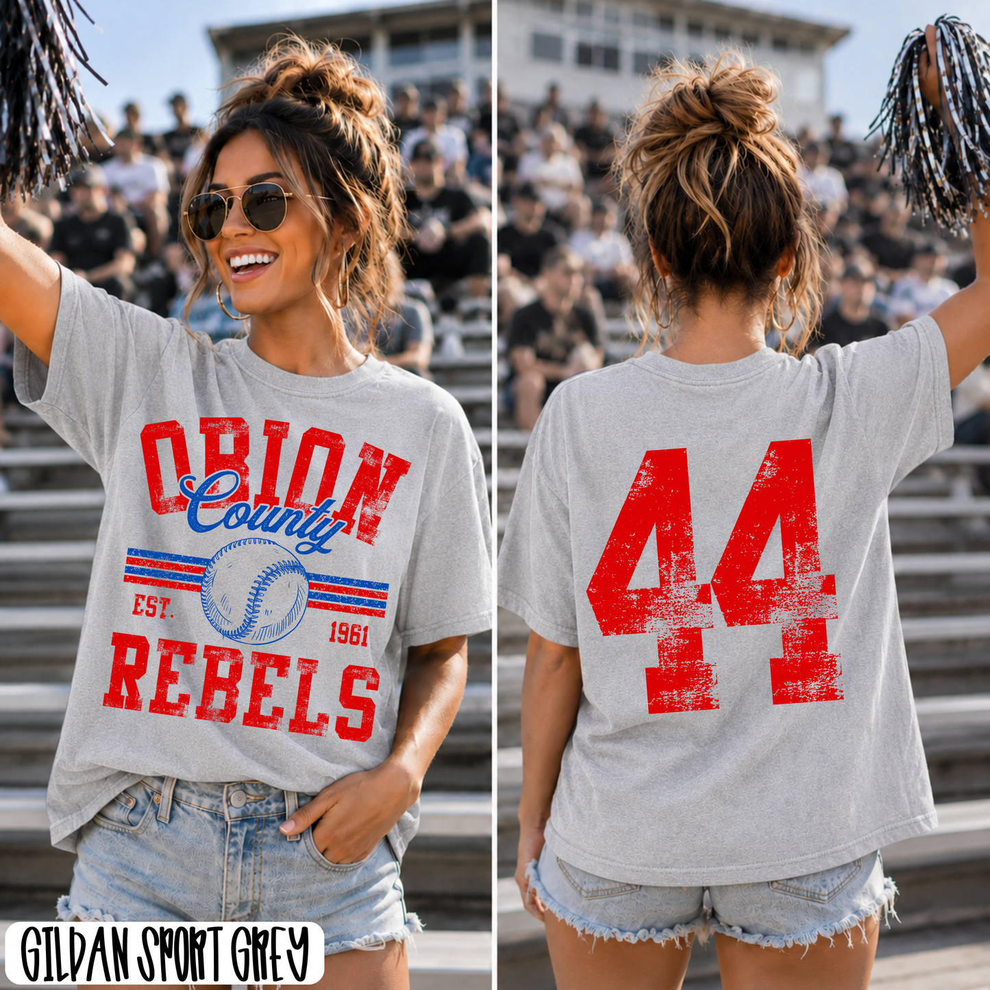 CUSTOMIZABLE - Distressed Stripes Softball/Baseball BACK