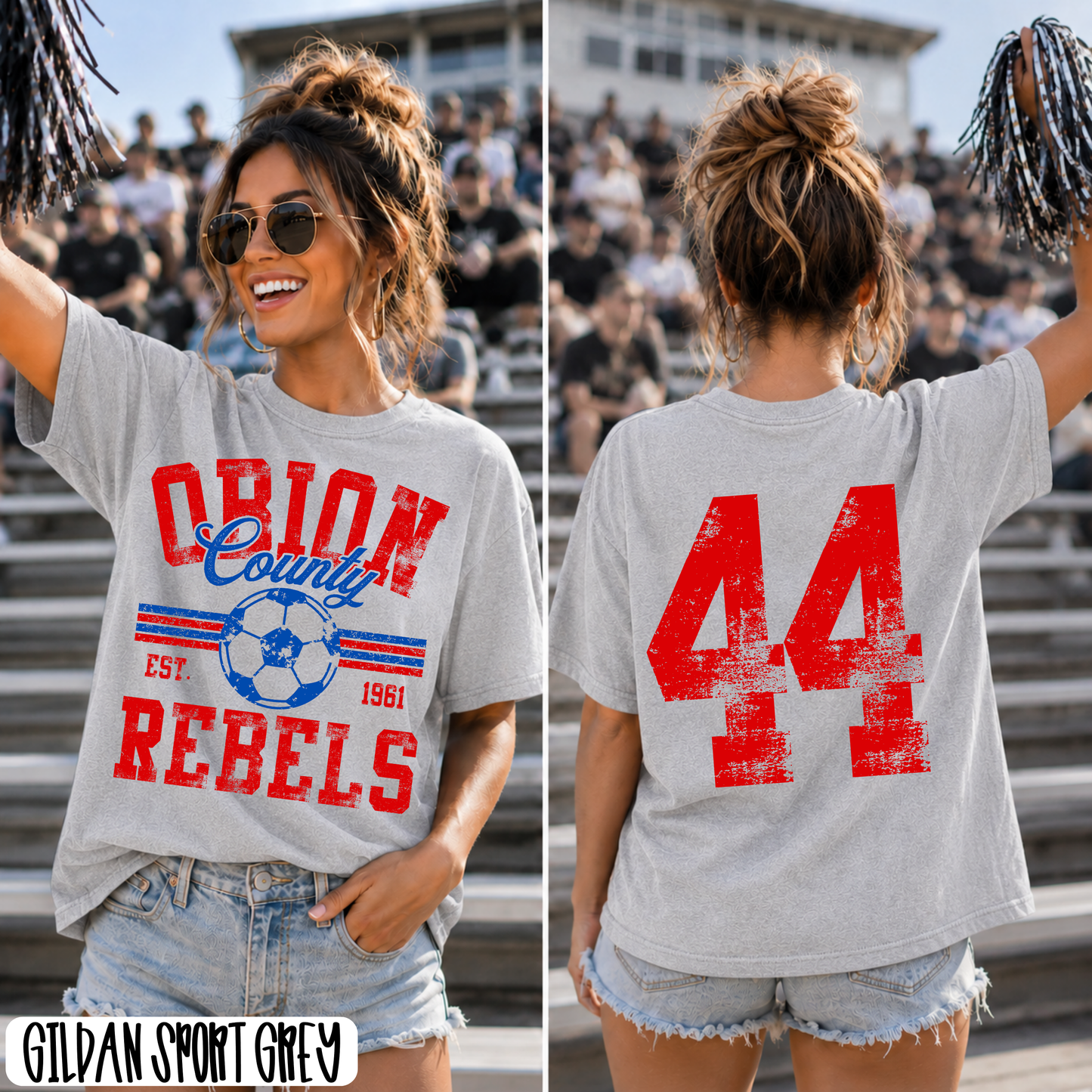 CUSTOMIZABLE - Distressed Stripes Soccer FRONT