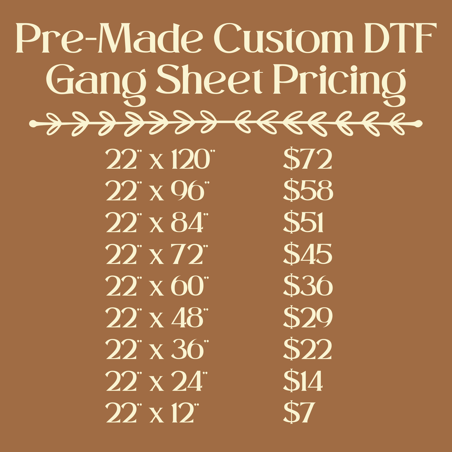 Pre-Made Custom DTF Gang Sheet