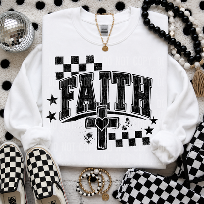 Faith Checkered Distressed