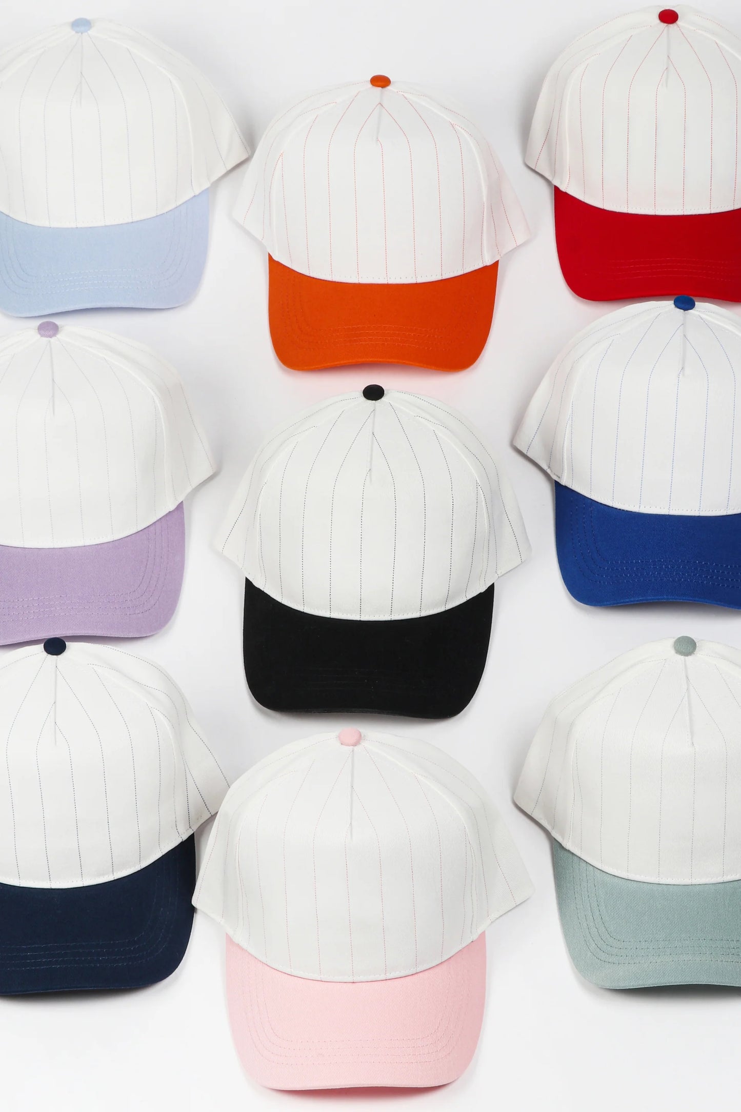 WHOLESALE: Embroidered Pinstripe Hats