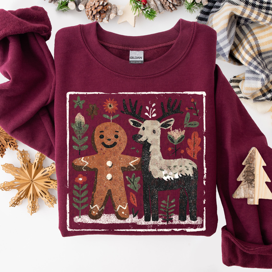 Gingerbread And Reindeer Floral