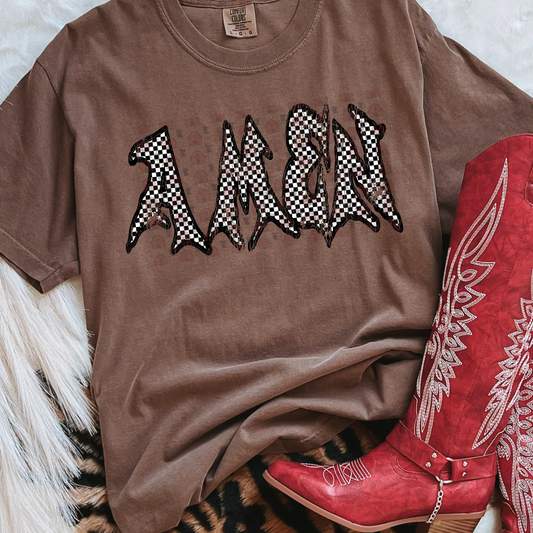 Grunge Checker Amen
