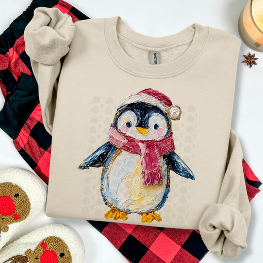 Hand Painted Christmas Penguin