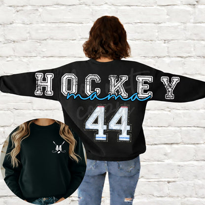 CUSTOMIZABLE - Long Distressed Hockey With Number And Pocket Number
