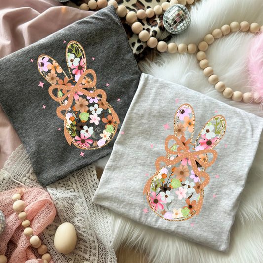 Floral Bunny And Bow