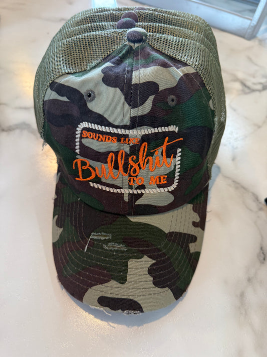 Embroidered Camo Sounds Like BS To Me (Green Mesh)