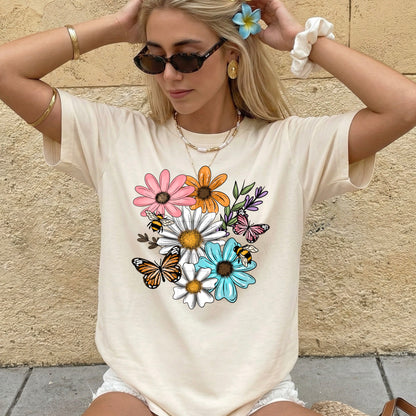 Florals Bees And Butterflies