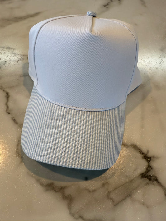 BLANK Light Blue Pinstripe Bill Hat