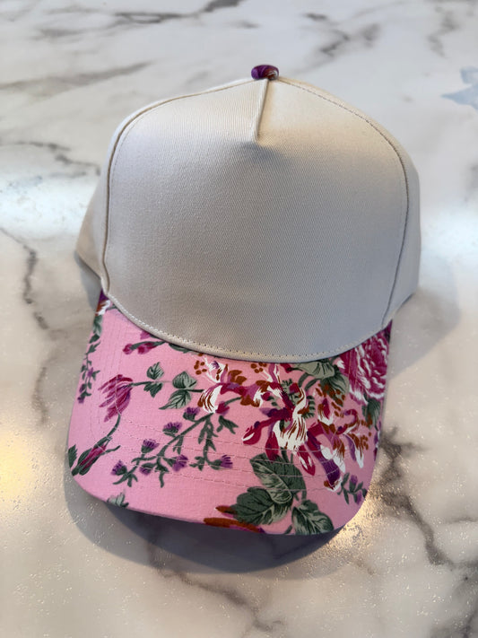BLANK Pink Floral Bill Hat