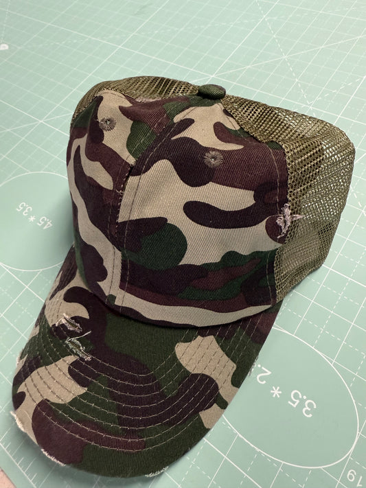 BLANK Camo/Green Mesh Hat