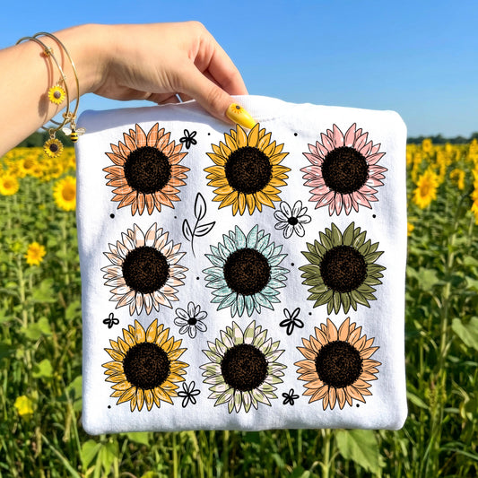 Minimalist Flowers Sunflower Grid