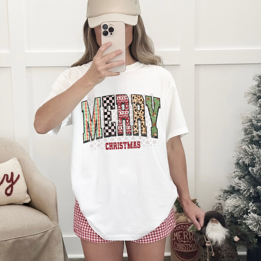 Leopard Checkered Patterned Merry Christmas