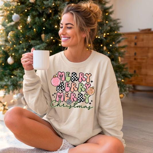 Merry Christmas Pink And Green