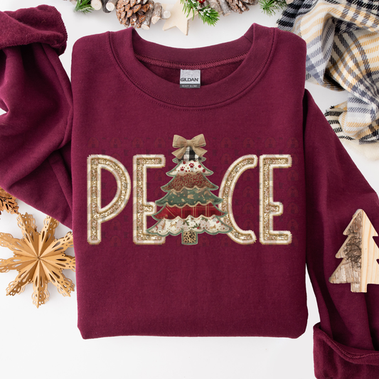 Peach Patchwork Christmas Tree
