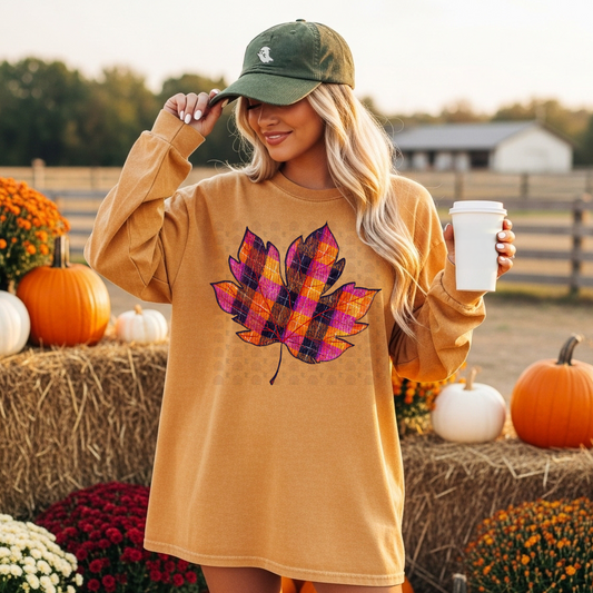 Plaid Colorful Leaf