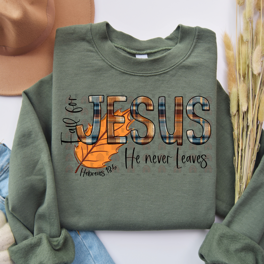 Plaid Jesus He Never Leaves