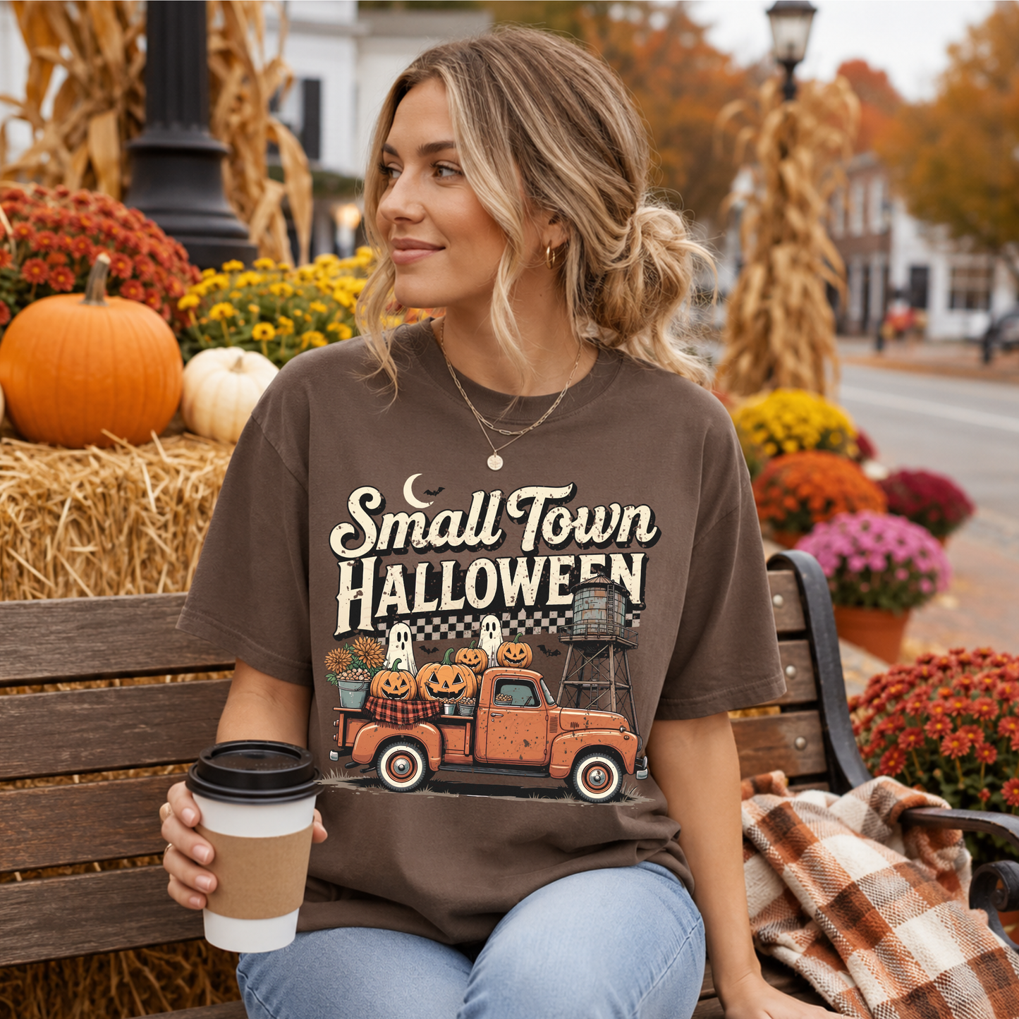 Pumpkins And Ghosts Small Town Halloween