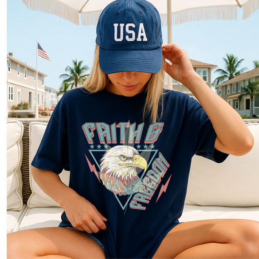 Retro Faith And Freedom Eagle